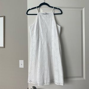 Loft White Halter Eyelet Dress